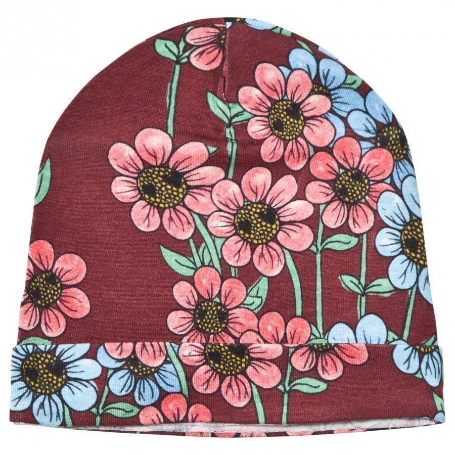 Mini Rodini Daisy Beanie Burgundy Pipo