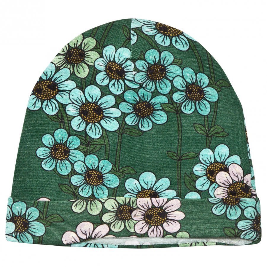 Mini Rodini Daisy Beanie Dark Green Pipo