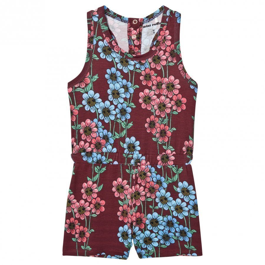 Mini Rodini Daisy Romper Burgundy Potkupuku