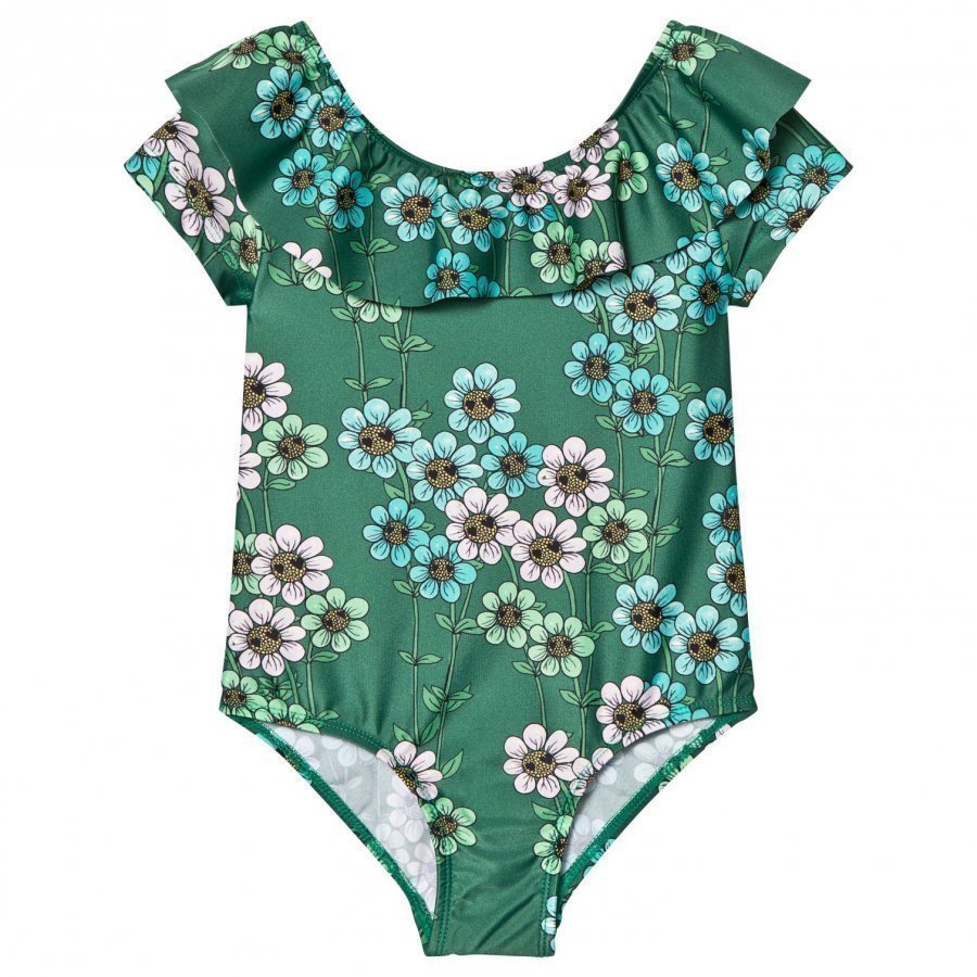 Mini Rodini Daisy Swimsuit Dark Green Uimapuku