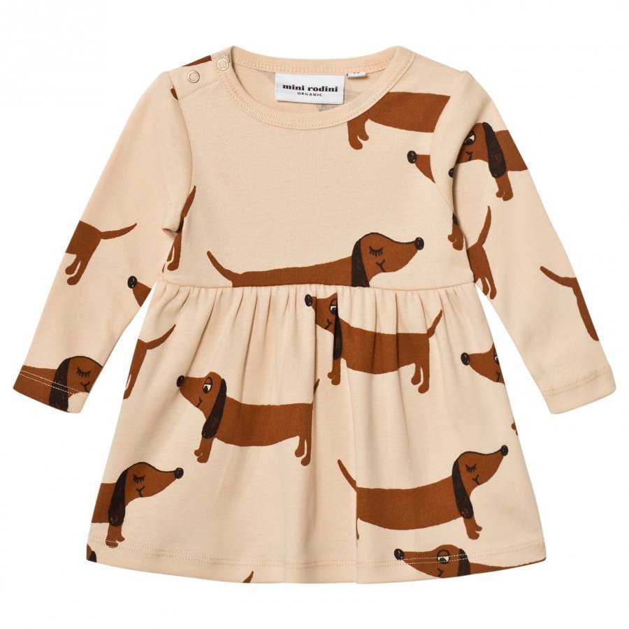 Mini Rodini Dog Dress Beige Mekko