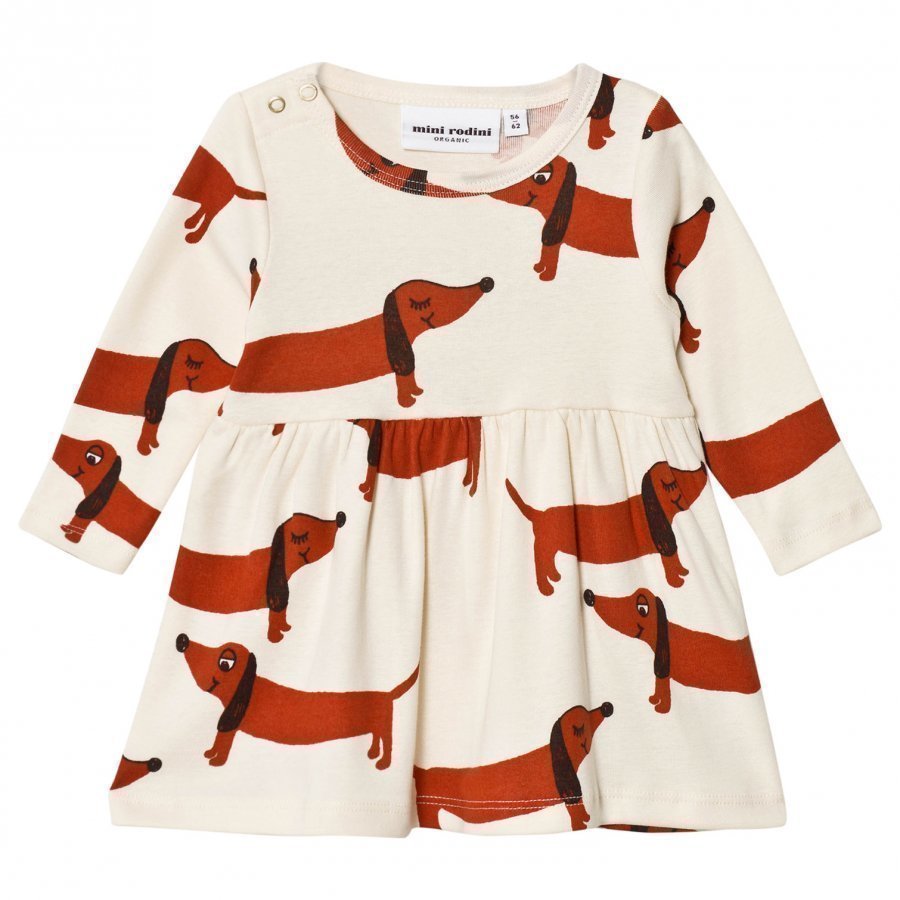 Mini Rodini Dog Dress Off White Mekko