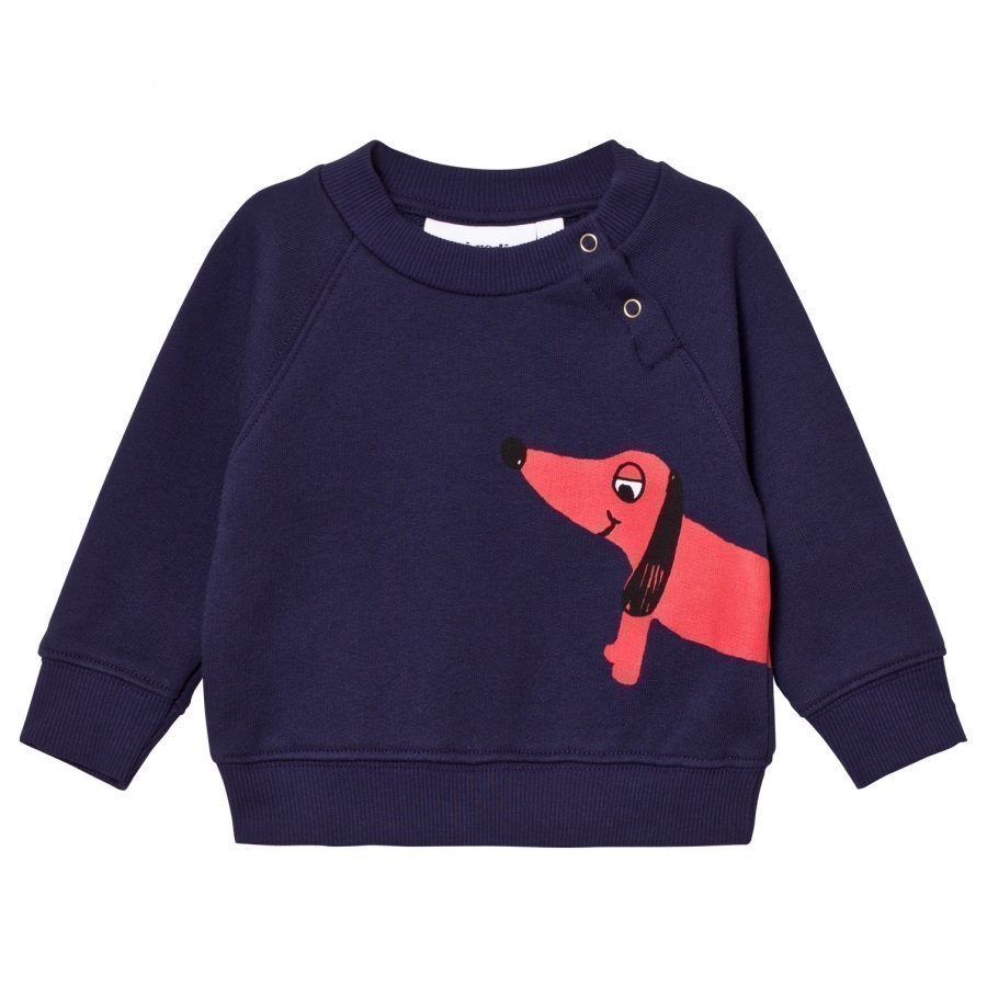 Mini Rodini Dog Sweatshirt Navy Oloasun Paita