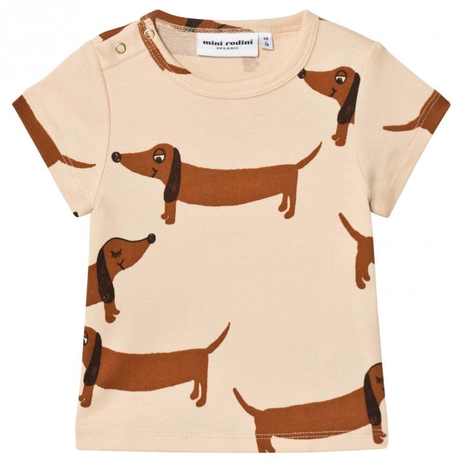 Mini Rodini Dog Tee Beige T-Paita