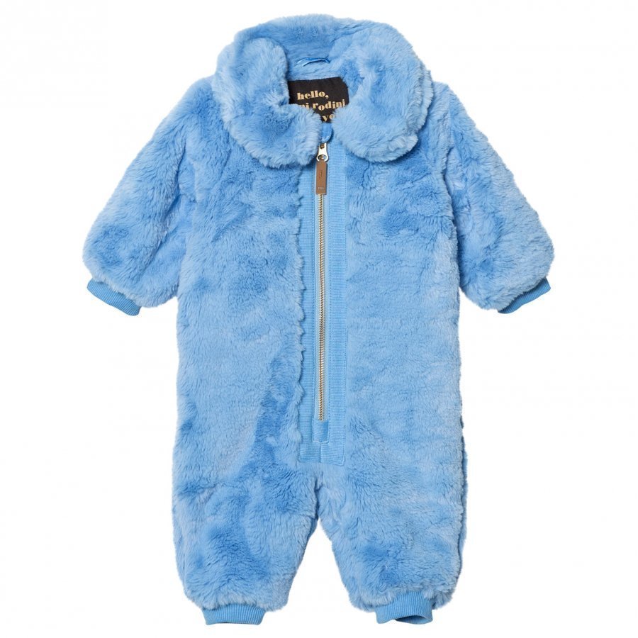 Mini Rodini Faux Fur Baby Coverall Light Blue Toppahaalari