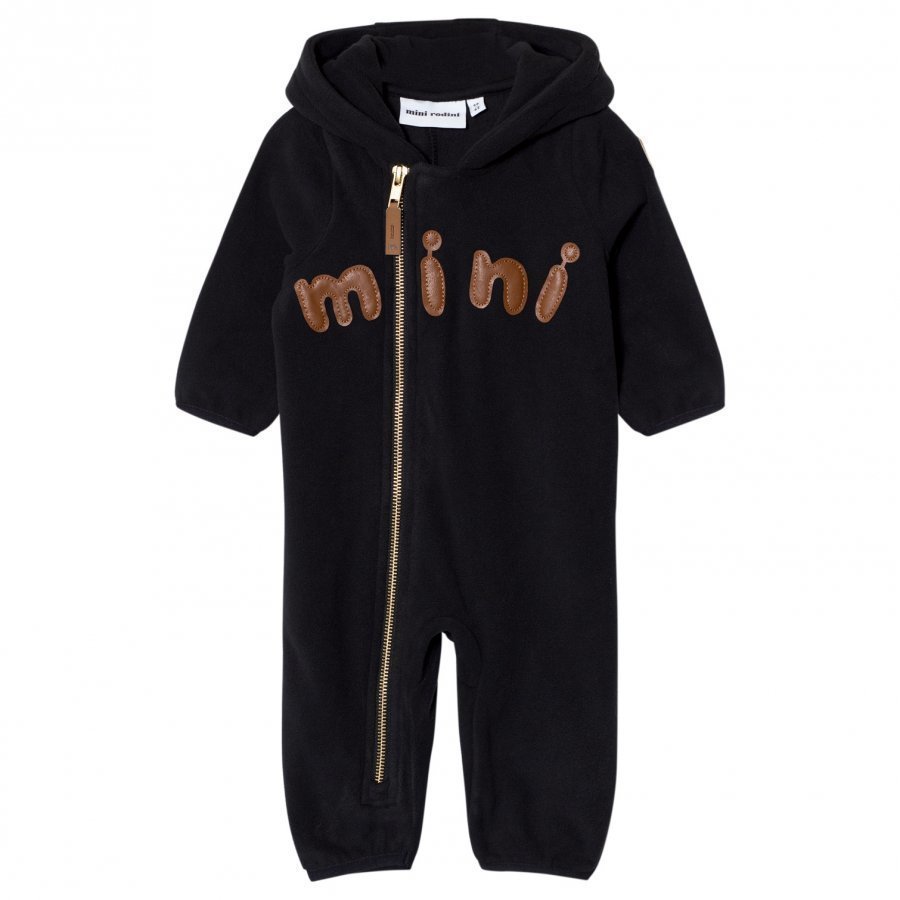 Mini Rodini Fleece Onesie Black Fleece Haalarit