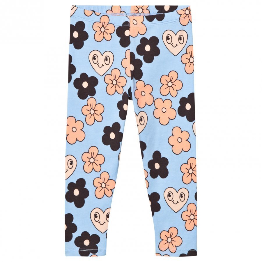 Mini Rodini Flowers Leggings Light Blue Legginsit