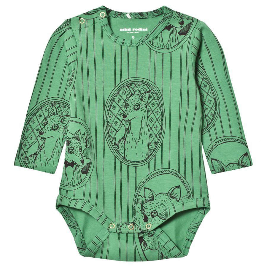 Mini Rodini Fox Family Baby Body Green Body