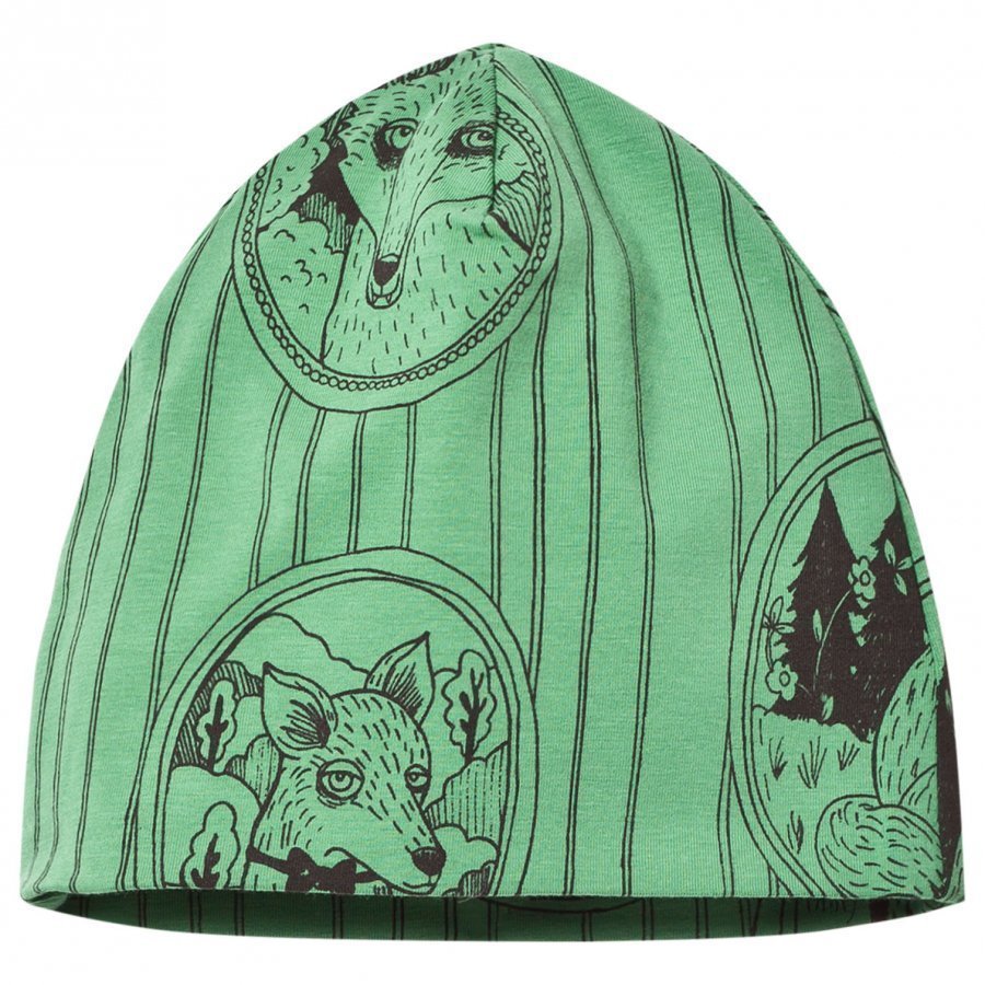 Mini Rodini Fox Family Beanie Green Pipo