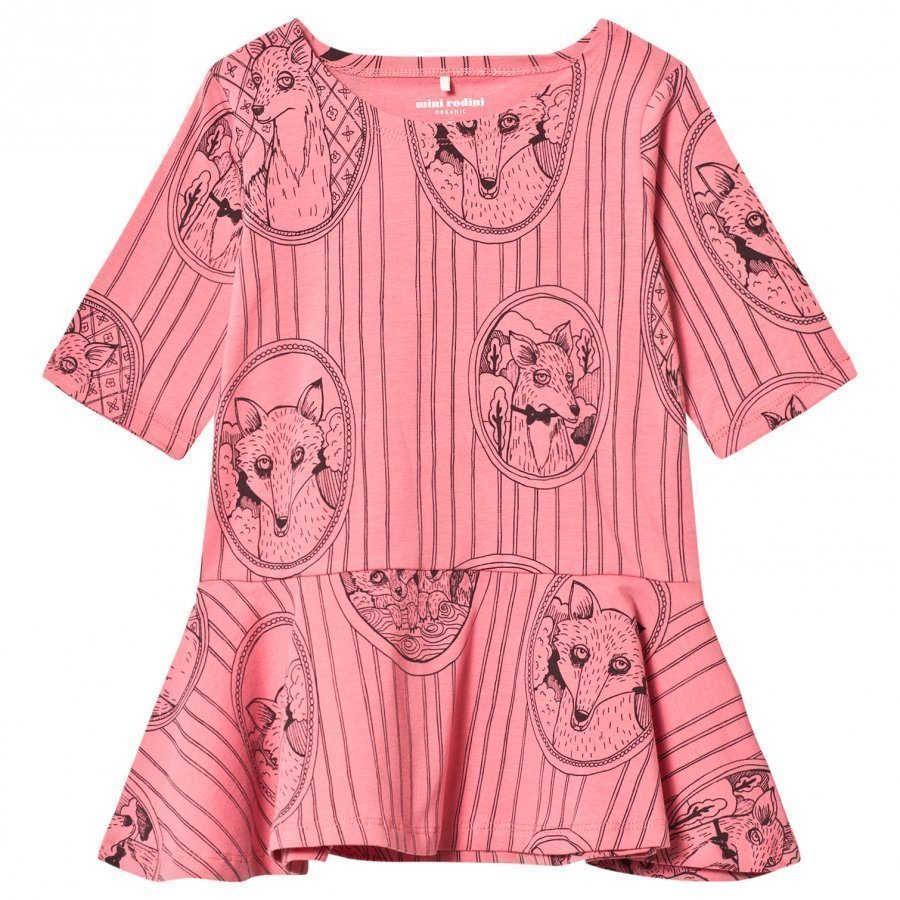 Mini Rodini Fox Family Dress Pink Mekko