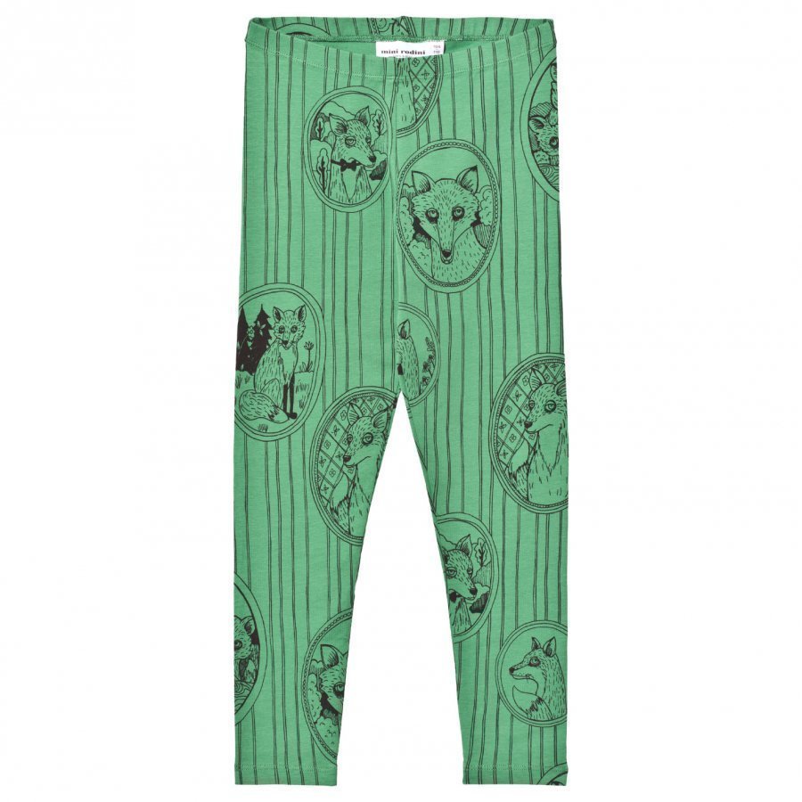 Mini Rodini Fox Family Leggings Green Legginsit