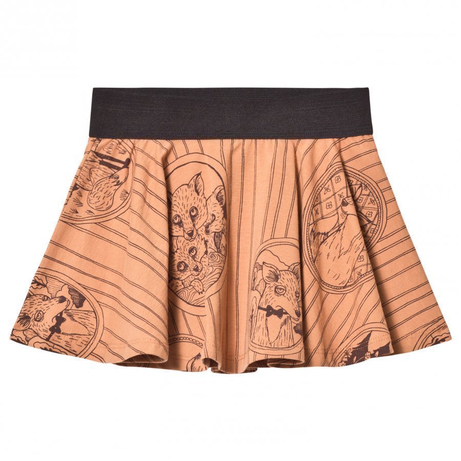 Mini Rodini Fox Family Skirt Brown Midihame