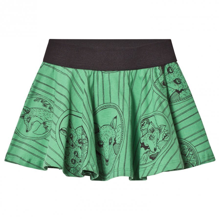 Mini Rodini Fox Family Skirt Green Midihame