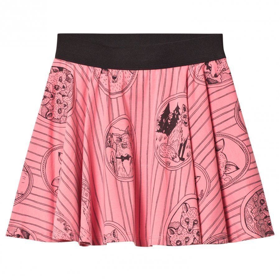 Mini Rodini Fox Family Skirt Pink Midihame