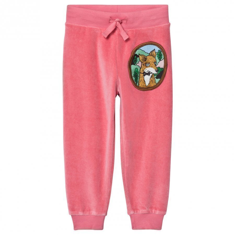 Mini Rodini Fox Velour Sweatpants Pink Verryttelyhousut