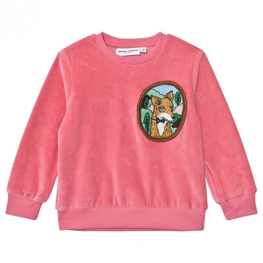 Mini Rodini Fox Velour Sweatshirt Pink Oloasun Paita