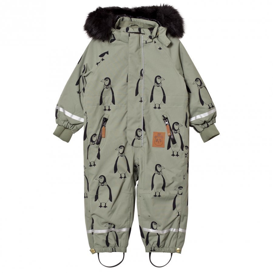 Mini Rodini Kebnekaise Penguin Snowsuit Green Toppahaalari