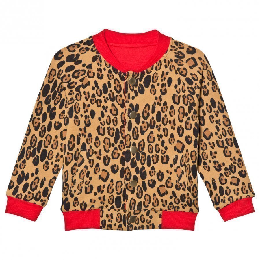 Mini Rodini Leopard Reversible Sweat Jacket Beige Neuletakki