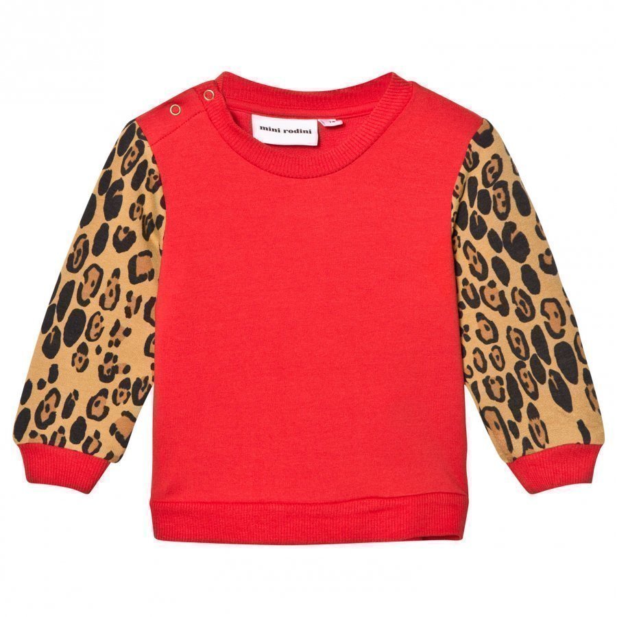 Mini Rodini Leopard Sweatshirt Red Oloasun Paita