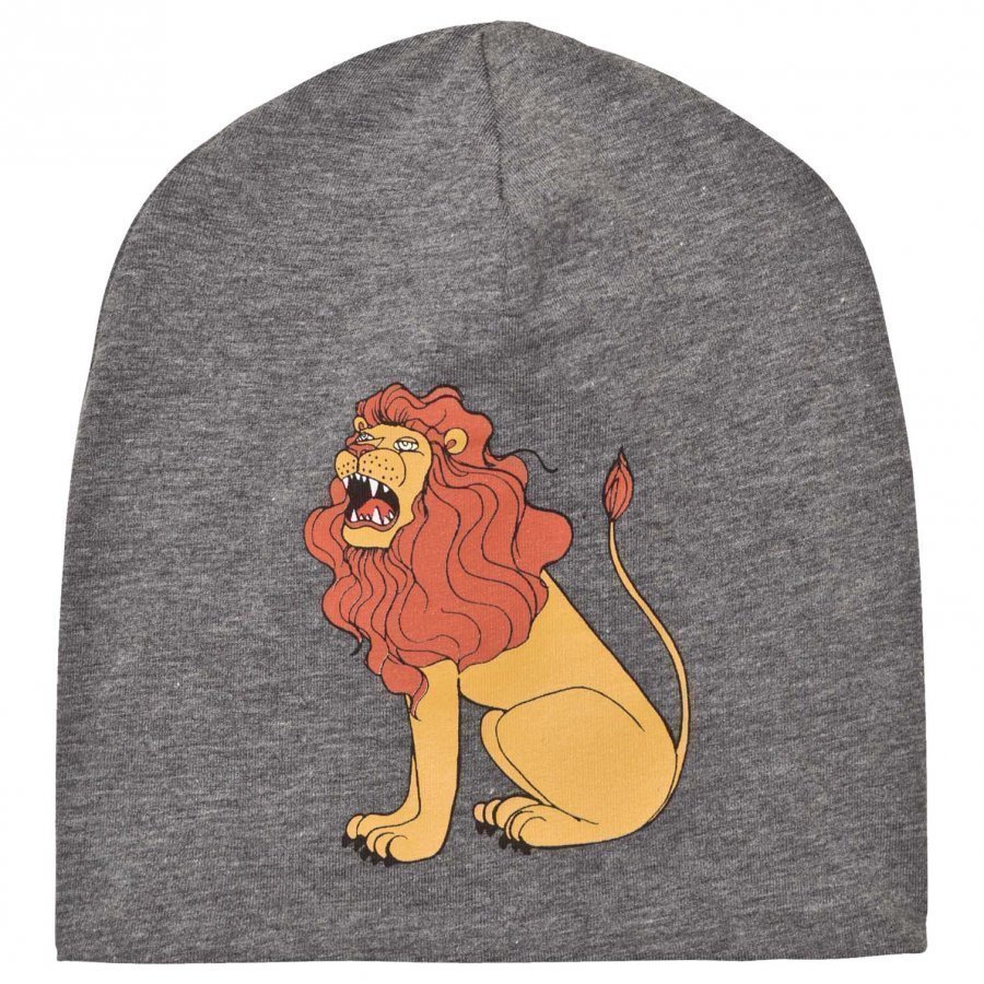 Mini Rodini Lion Beanie Grey Melange Pipo