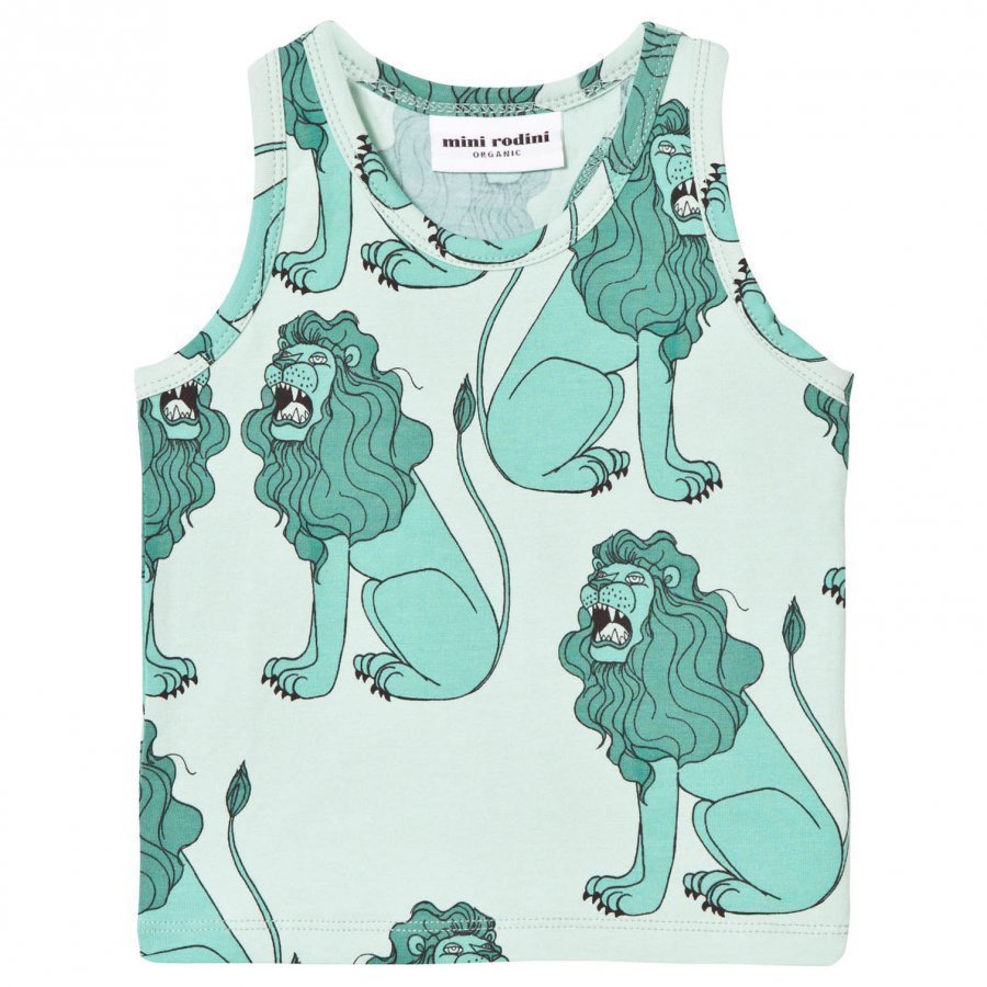 Mini Rodini Lion Tank Top Light Green Liivi