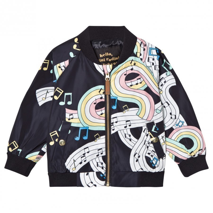 Mini Rodini Melody Baseball Jacket Black Bomber Takki