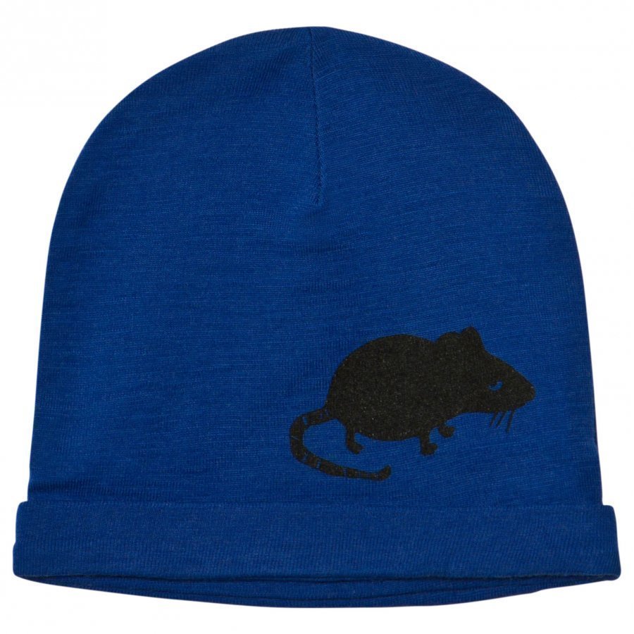 Mini Rodini Mr Mouse Wool Beanie Blue Pipo