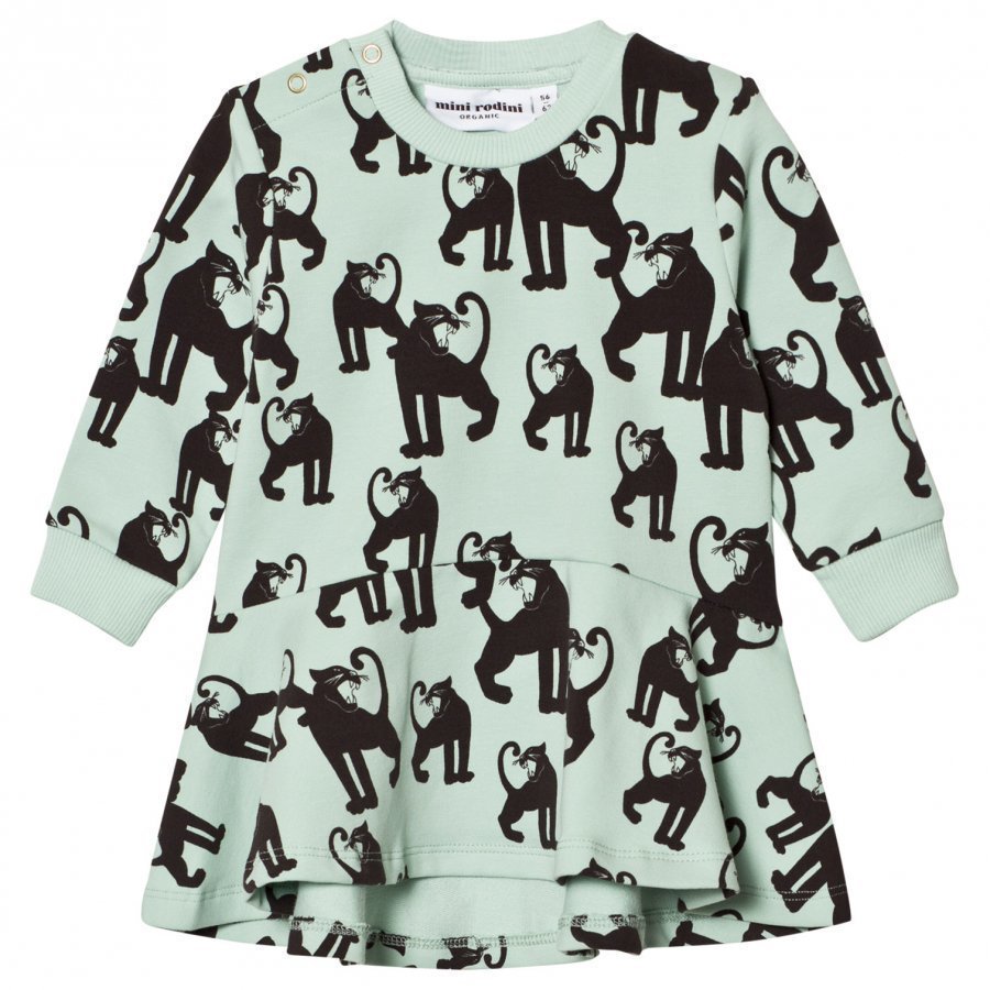 Mini Rodini Panther Dress Light Green Mekko