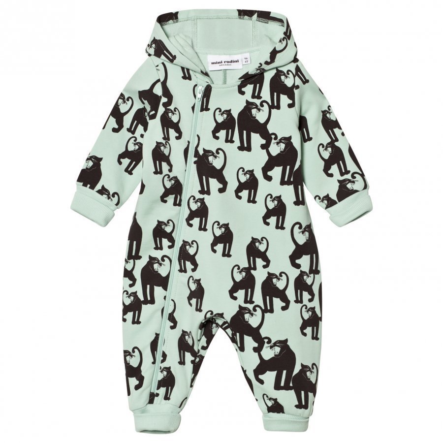 Mini Rodini Panther Onesie Light Green Kokopuku