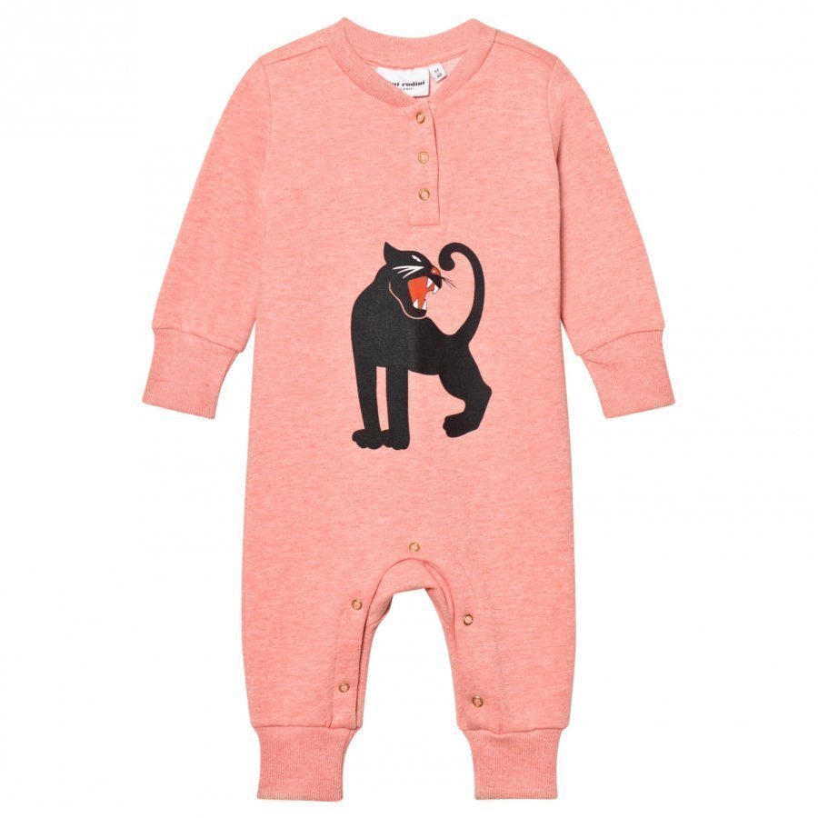 Mini Rodini Panther Onesie Pink Melange Kokopuku