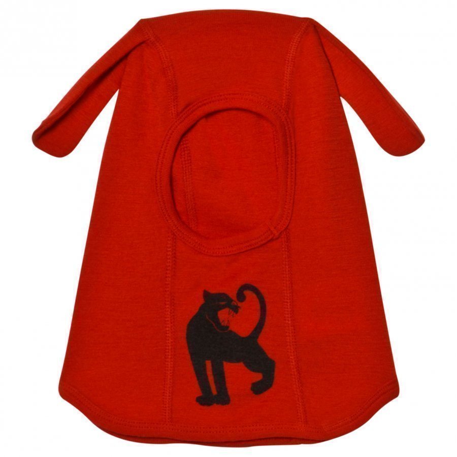 Mini Rodini Panther Wool Balaclava Red Kypäräpipo