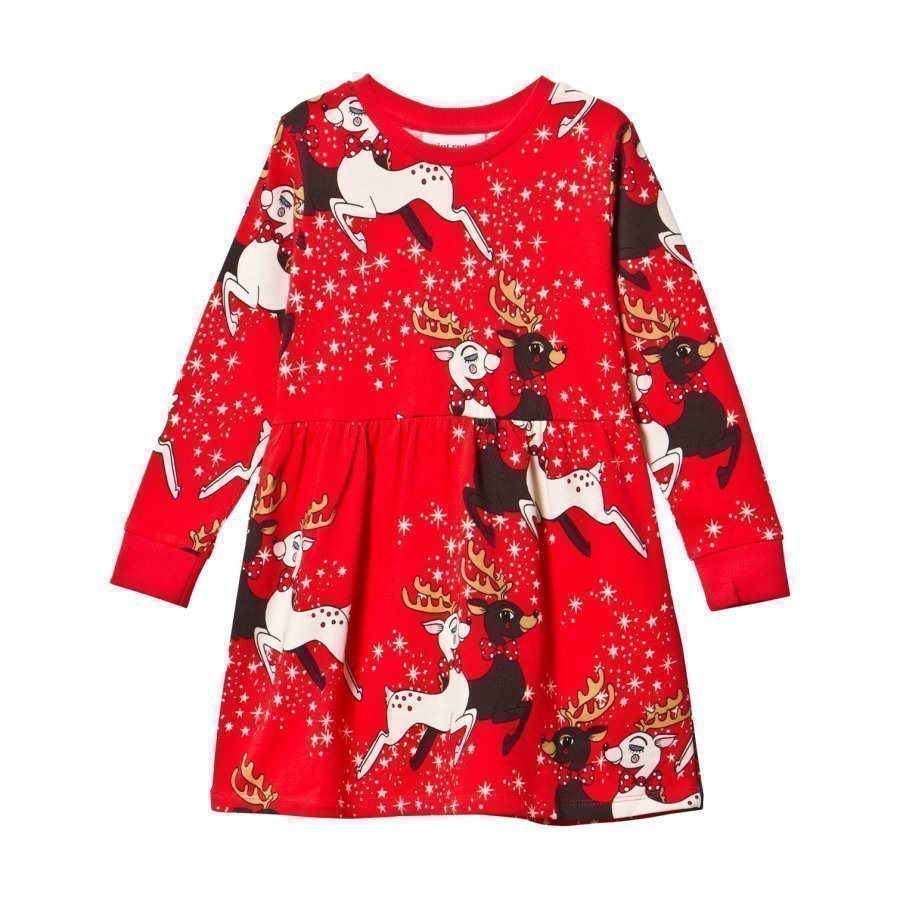 Mini Rodini Reindeer Dress Red Mekko