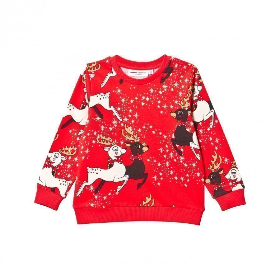 Mini Rodini Reindeer Sweatshirt Red Oloasun Paita