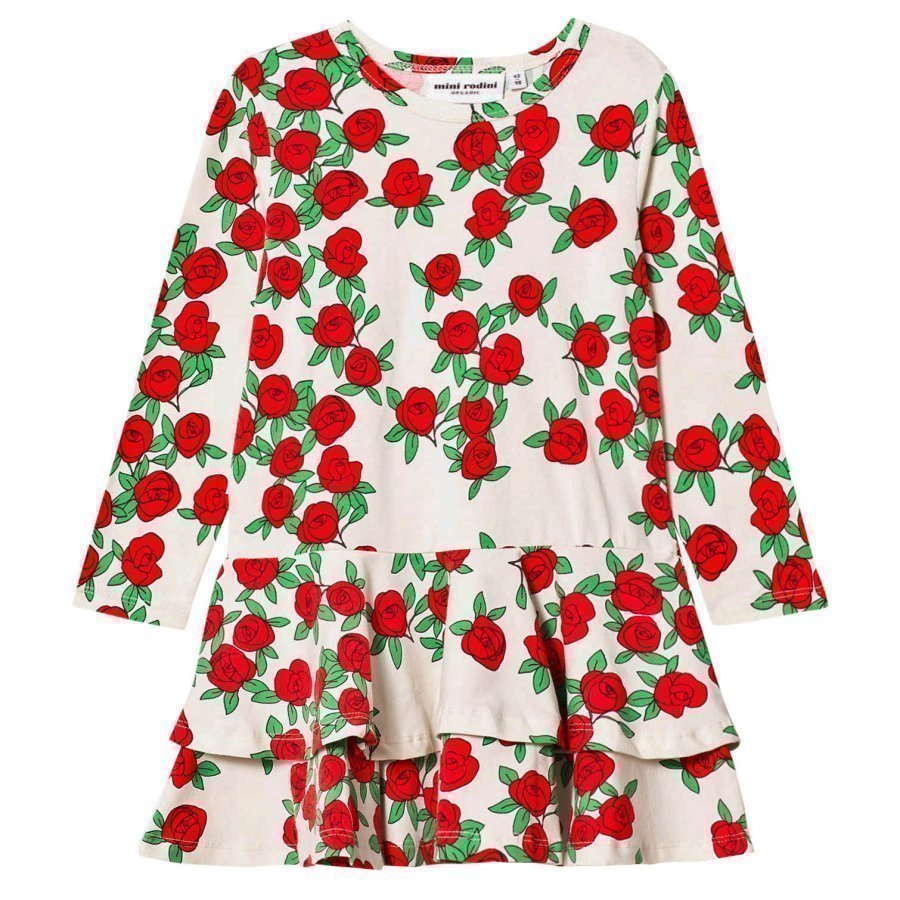 Mini Rodini Rose Frill Dress Off White Mekko