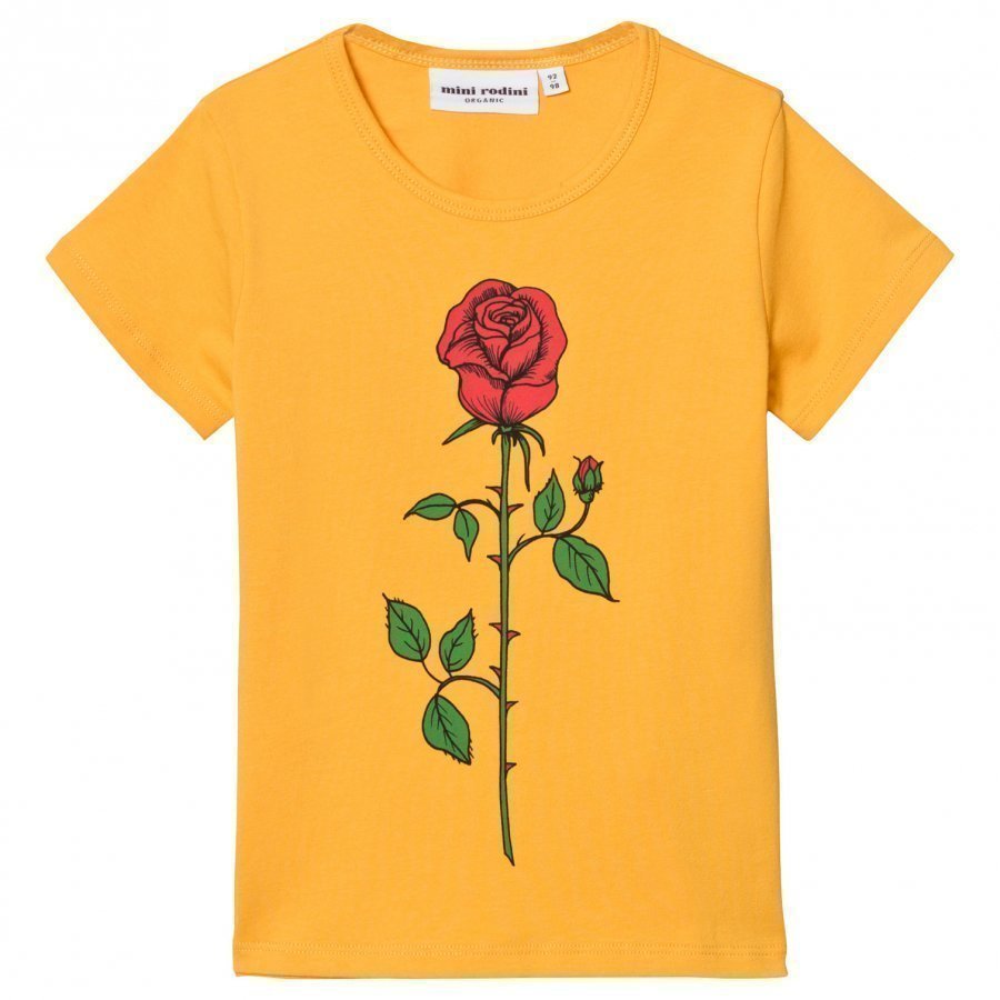 Mini Rodini Rose Tee Yellow T-Paita