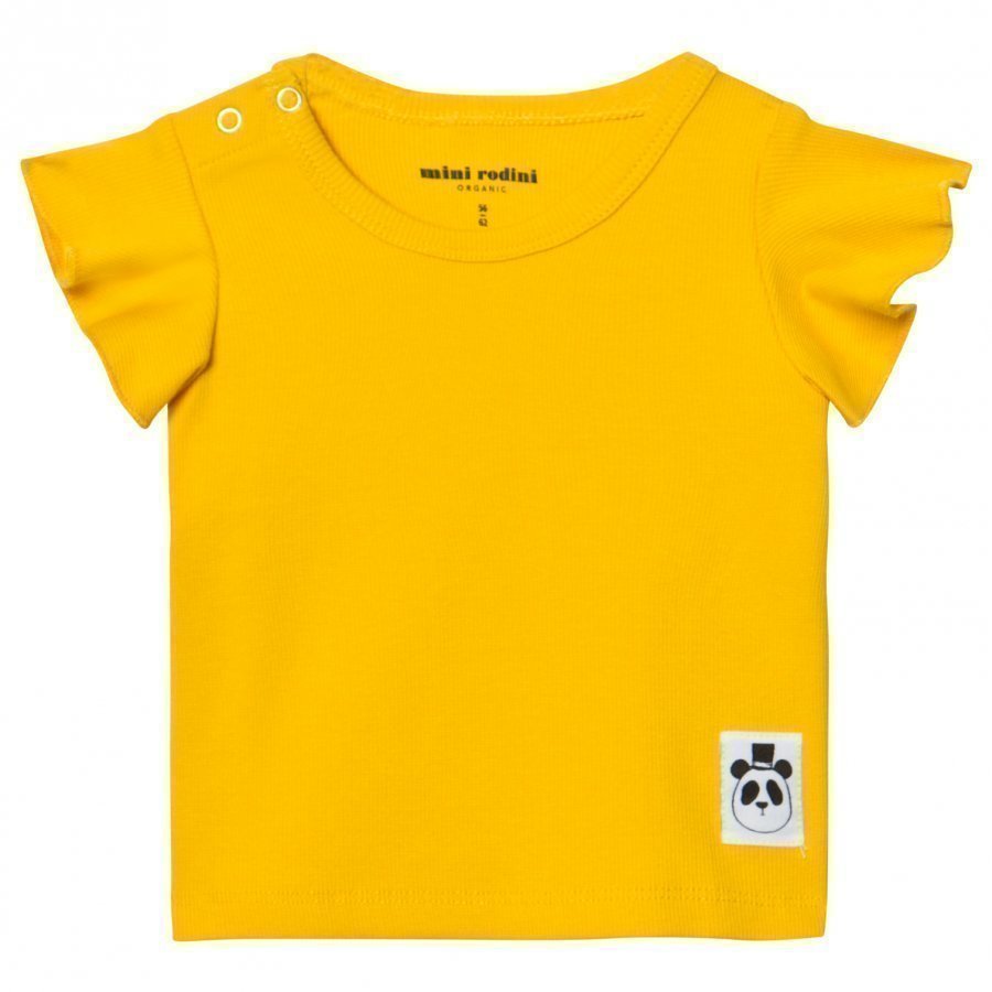 Mini Rodini Solid Rib Wing Tee Yellow T-Paita