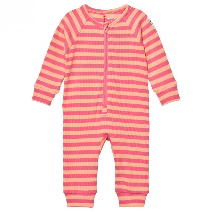 Mini Rodini Stripe Rib One-Piece Pink Body