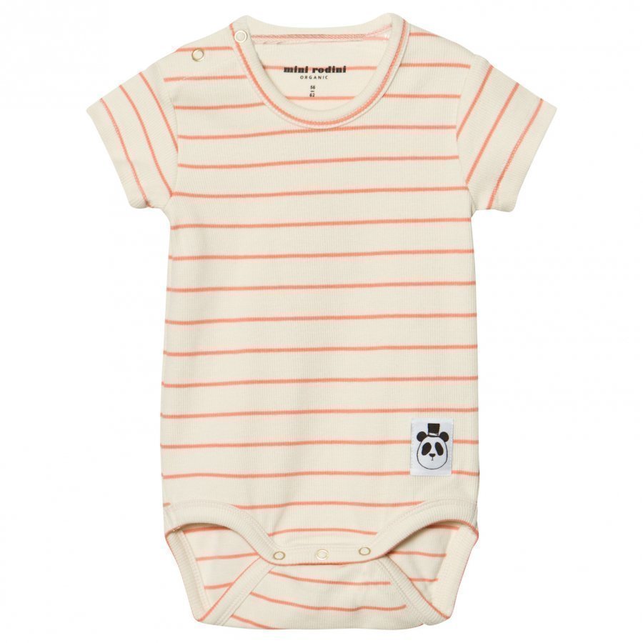 Mini Rodini Stripe Rib Short Sleeve Baby Body Pink Body