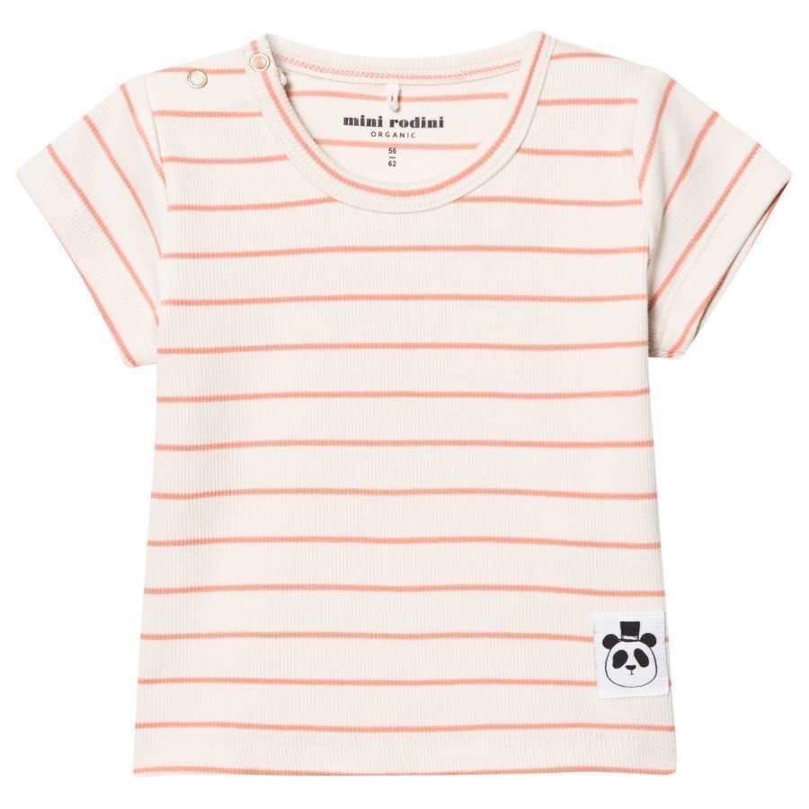 Mini Rodini Stripe Rib Tee Pink T-Paita