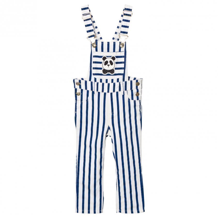 Mini Rodini Striped Overalls Blue Lappuhaalari