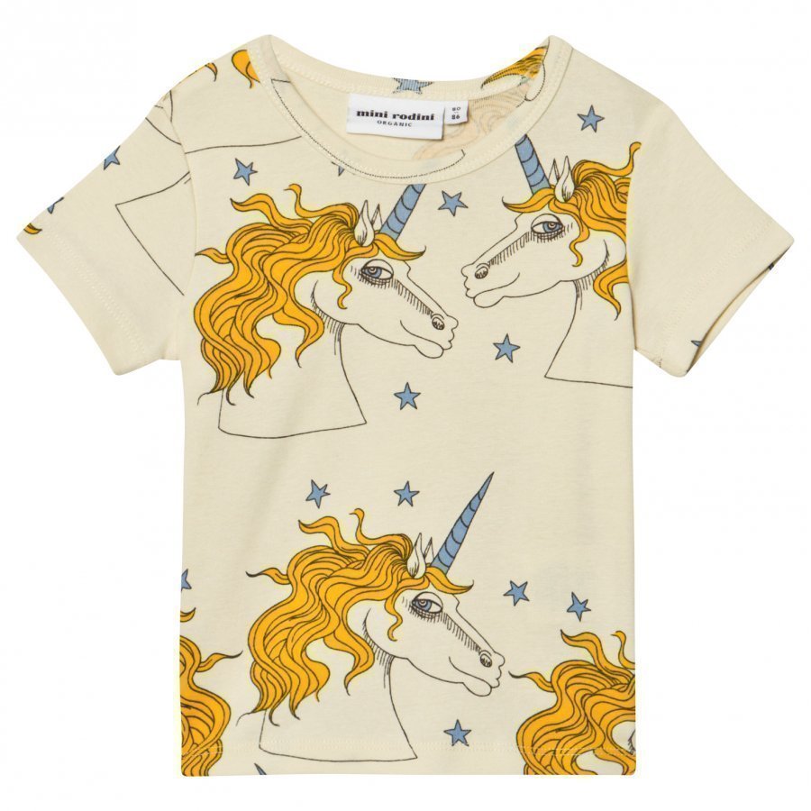 Mini Rodini Unicorn Star Short Sleeved Tee Off White T-Paita