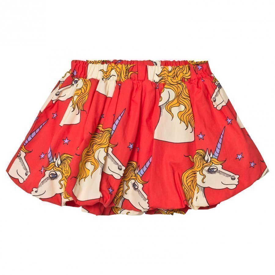 Mini Rodini Unicorn Star Woven Skirt Red Lyhyt Hame