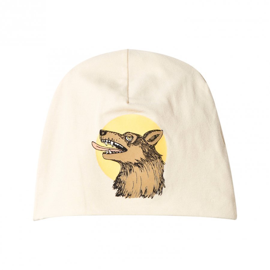 Mini Rodini Wolf Beanie Off White Pipo