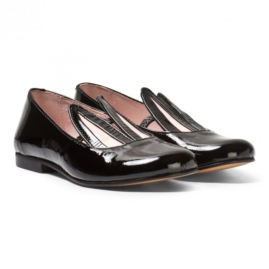 Minna Parikka Black Patent Leather Bunny Ears Loafers Loaferit