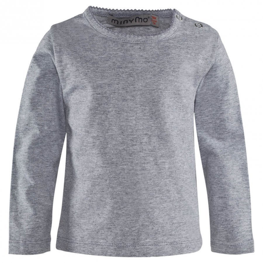 Minymo Long Sleeve Grandpa Light Grey Melange Pitkähihainen T-Paita