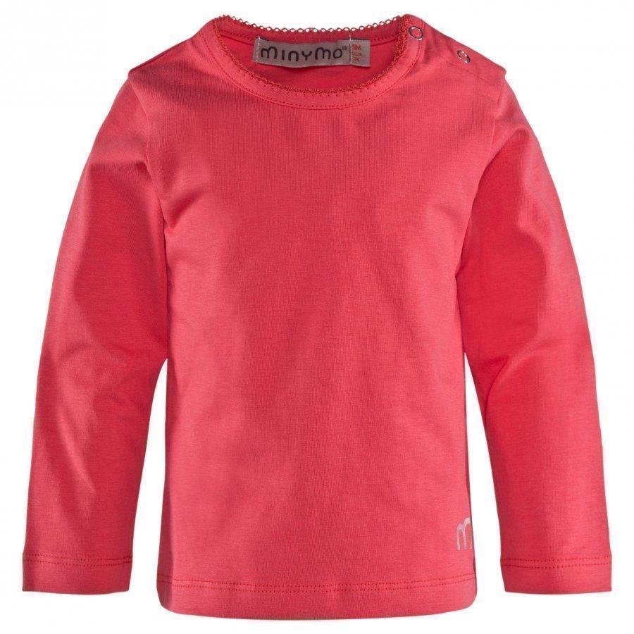 Minymo Ls T-Shirt Bright Pink Pitkähihainen T-Paita