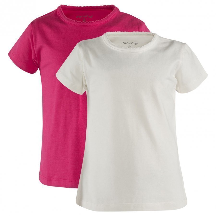 Minymo Ss T-Shirt 2-Pack Dark Pink T-Paita