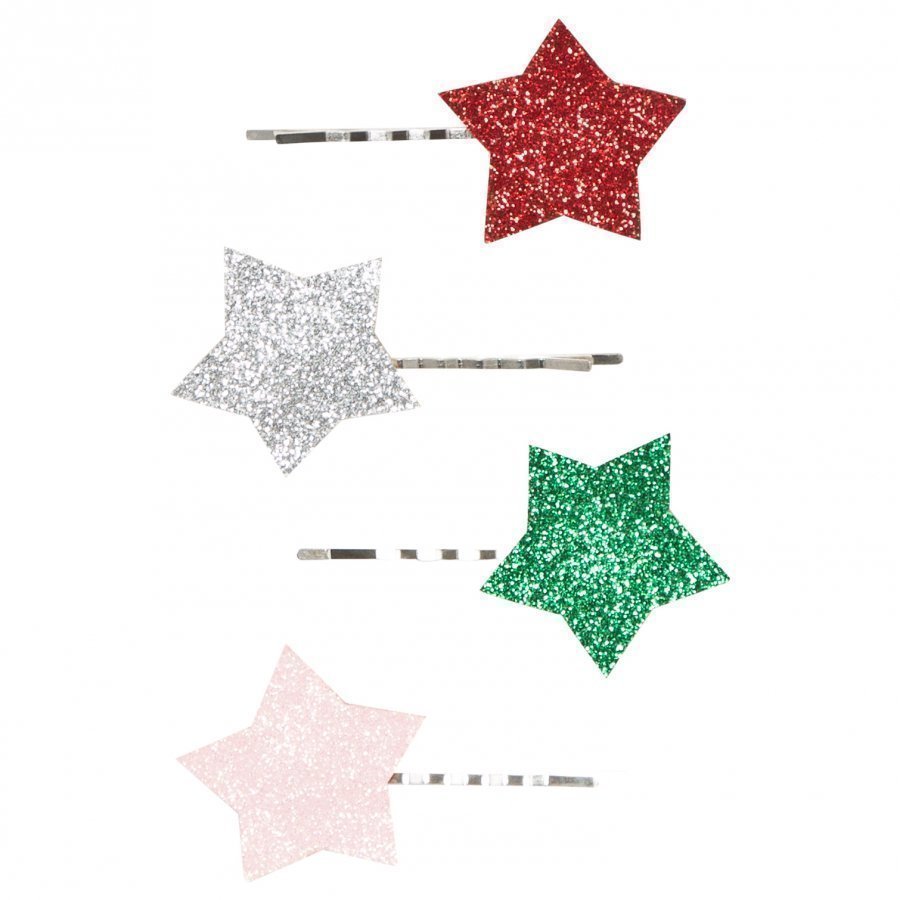 Molo 4-Pack Star Hair Clips Silver Hiusnauha