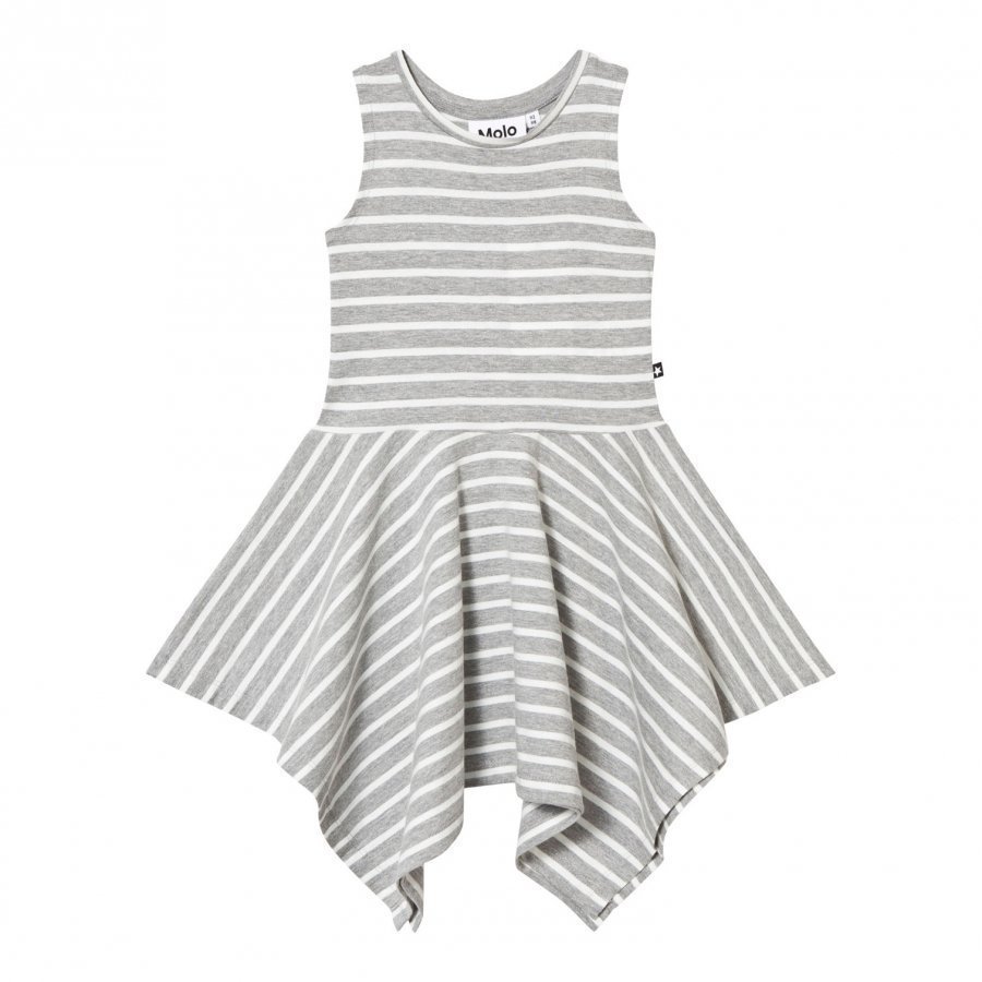 Molo Campbell Dress Grey Melange Stripe Mekko