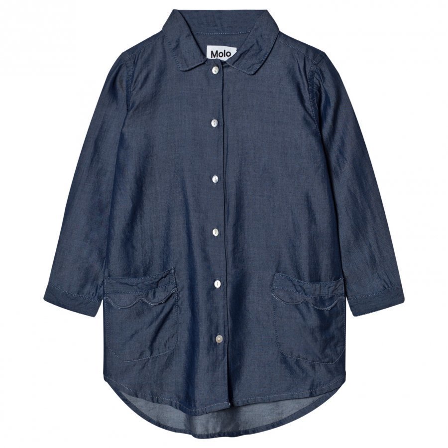 Molo Celeste Shirt Dress Chambray Blue Mekko